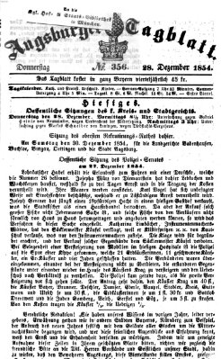 Augsburger Tagblatt Donnerstag 28. Dezember 1854