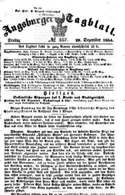 Augsburger Tagblatt Freitag 29. Dezember 1854