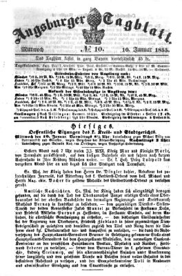 Augsburger Tagblatt Mittwoch 10. Januar 1855