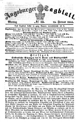 Augsburger Tagblatt Montag 15. Januar 1855