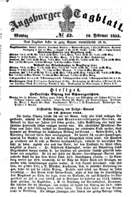 Augsburger Tagblatt Montag 12. Februar 1855