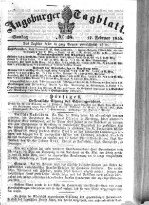 Augsburger Tagblatt Samstag 17. Februar 1855