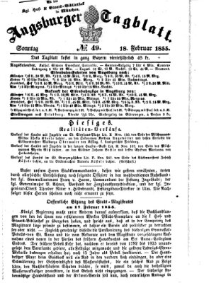 Augsburger Tagblatt Sonntag 18. Februar 1855