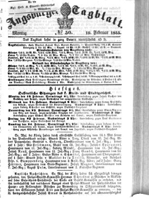 Augsburger Tagblatt Montag 19. Februar 1855