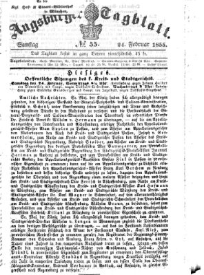 Augsburger Tagblatt Samstag 24. Februar 1855