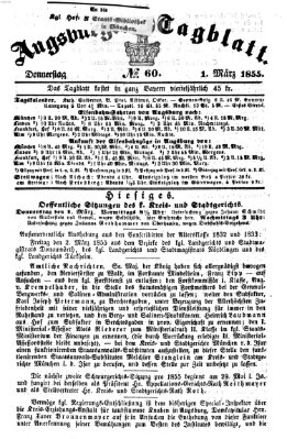 Augsburger Tagblatt Donnerstag 1. März 1855