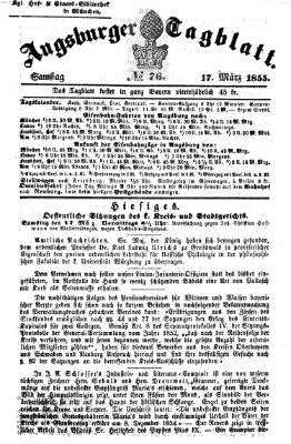 Augsburger Tagblatt Samstag 17. März 1855