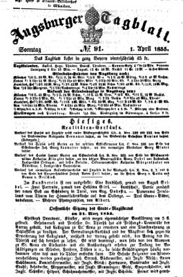 Augsburger Tagblatt Sonntag 1. April 1855