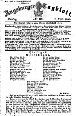 Augsburger Tagblatt Samstag 7. April 1855