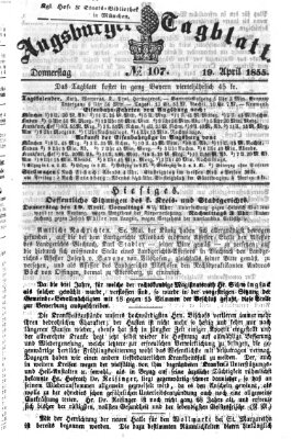 Augsburger Tagblatt Donnerstag 19. April 1855