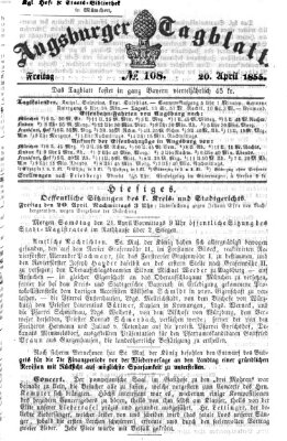 Augsburger Tagblatt Freitag 20. April 1855