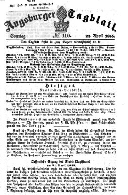 Augsburger Tagblatt Sonntag 22. April 1855