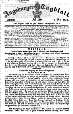 Augsburger Tagblatt Dienstag 1. Mai 1855