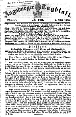 Augsburger Tagblatt Mittwoch 2. Mai 1855