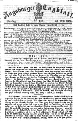 Augsburger Tagblatt Samstag 26. Mai 1855