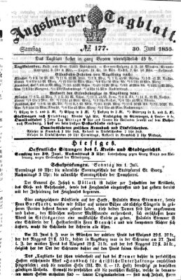 Augsburger Tagblatt Samstag 30. Juni 1855