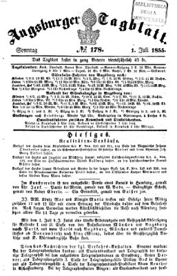 Augsburger Tagblatt Sonntag 1. Juli 1855