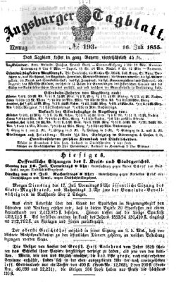 Augsburger Tagblatt Montag 16. Juli 1855