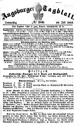 Augsburger Tagblatt Thursday 26. July 1855
