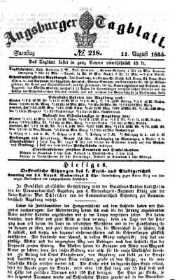 Augsburger Tagblatt Samstag 11. August 1855