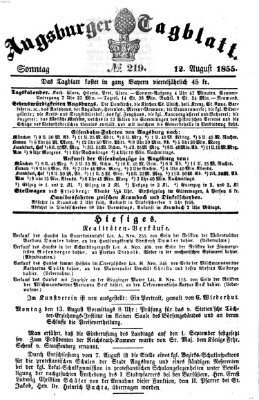 Augsburger Tagblatt Sonntag 12. August 1855