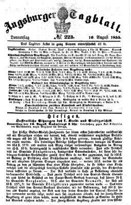 Augsburger Tagblatt Donnerstag 16. August 1855