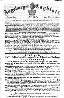 Augsburger Tagblatt Donnerstag 30. August 1855