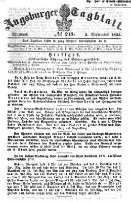 Augsburger Tagblatt Mittwoch 5. September 1855