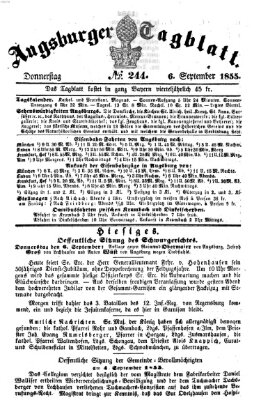 Augsburger Tagblatt Donnerstag 6. September 1855