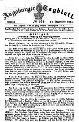 Augsburger Tagblatt Freitag 14. September 1855