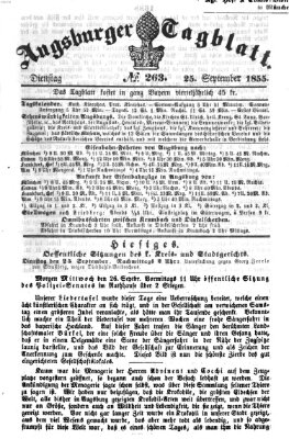 Augsburger Tagblatt Dienstag 25. September 1855