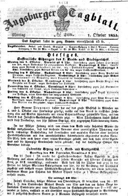 Augsburger Tagblatt Montag 1. Oktober 1855