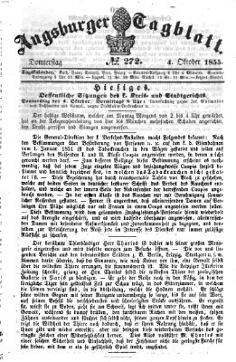 Augsburger Tagblatt Donnerstag 4. Oktober 1855