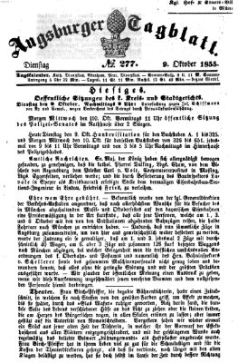 Augsburger Tagblatt Dienstag 9. Oktober 1855