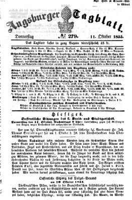 Augsburger Tagblatt Donnerstag 11. Oktober 1855