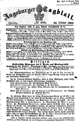 Augsburger Tagblatt Samstag 20. Oktober 1855