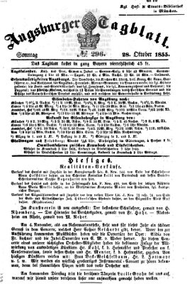 Augsburger Tagblatt Sonntag 28. Oktober 1855