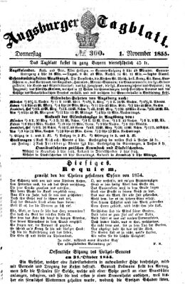 Augsburger Tagblatt Donnerstag 1. November 1855