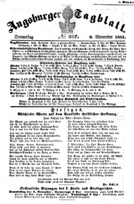 Augsburger Tagblatt Donnerstag 8. November 1855