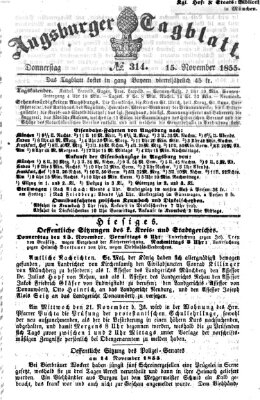 Augsburger Tagblatt Donnerstag 15. November 1855