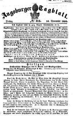 Augsburger Tagblatt Freitag 16. November 1855