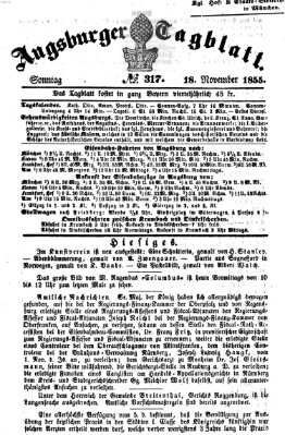 Augsburger Tagblatt Sonntag 18. November 1855