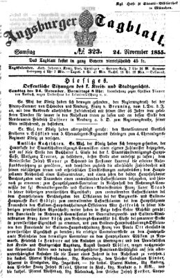 Augsburger Tagblatt Samstag 24. November 1855