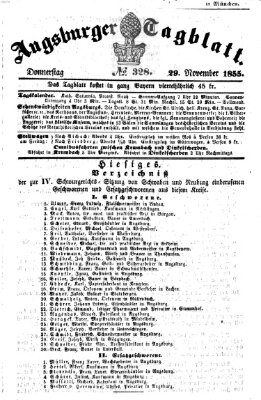 Augsburger Tagblatt Donnerstag 29. November 1855