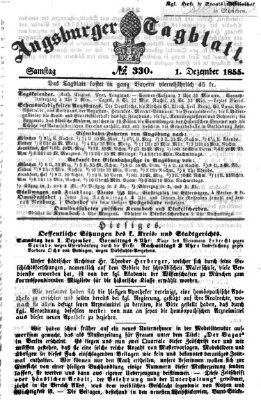 Augsburger Tagblatt Samstag 1. Dezember 1855