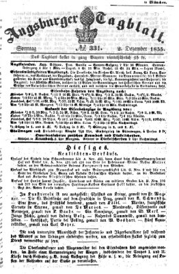 Augsburger Tagblatt Sonntag 2. Dezember 1855