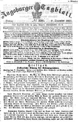 Augsburger Tagblatt Freitag 7. Dezember 1855