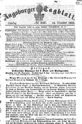 Augsburger Tagblatt Dienstag 18. Dezember 1855