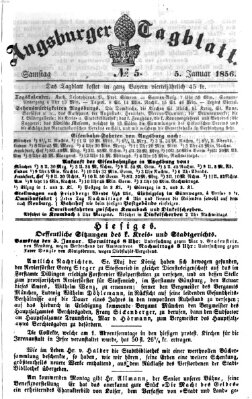 Augsburger Tagblatt Samstag 5. Januar 1856