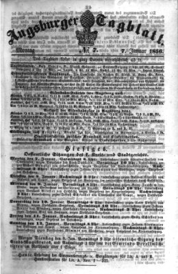 Augsburger Tagblatt Montag 7. Januar 1856